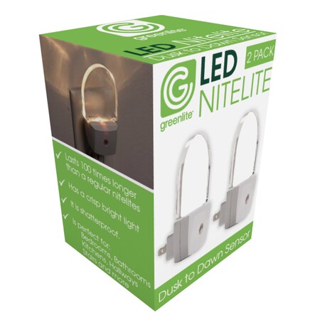 Greenlite NGHTLGT W/SENSOR LED 2PK NL/OVAL/DD/2